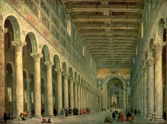Intérieur de la basilique Saint-Paul-hors-les-Murs, Rome, 1750